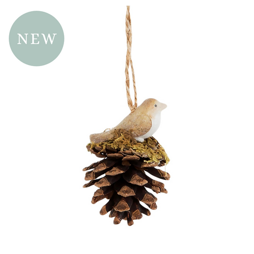 Mossy Acorn Bird Hanging Decoration - Pretty Little Duck